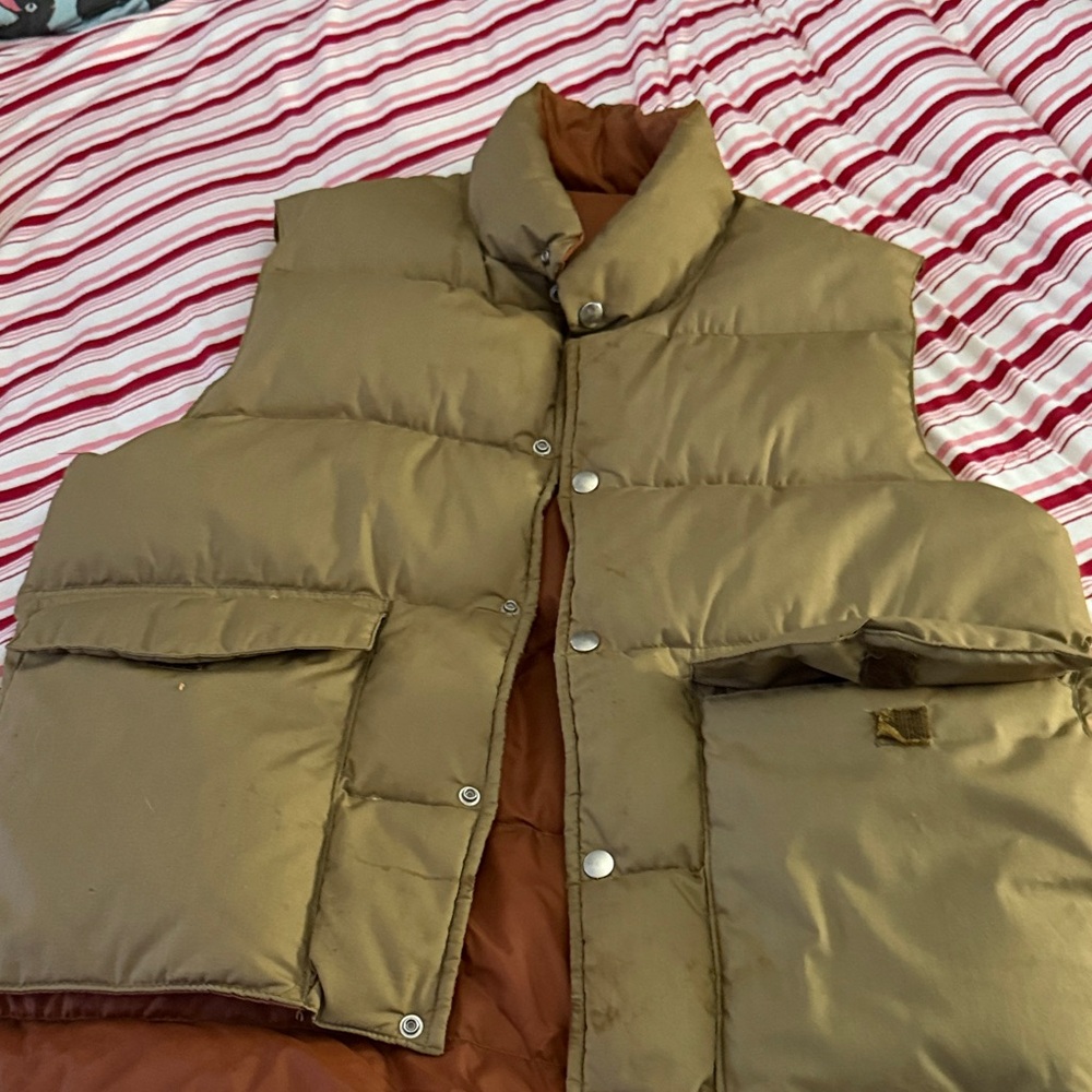 VINTAGE JCPenney Men's Tan Quilted Vest